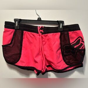 Fox Women's Vibrant Pink and Black Sports Shorts